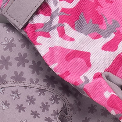Close up of grip on Dig It® Handwear Garden Gloves in Pink Camo